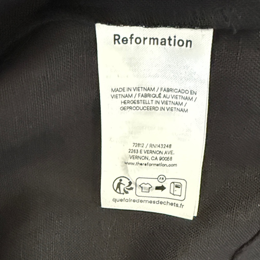 Reformation Britt Linen Skirt Sz 12 - Picture 10 of 11